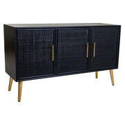 Credenza in legno laccato nero e griglia 120x41,5x71h