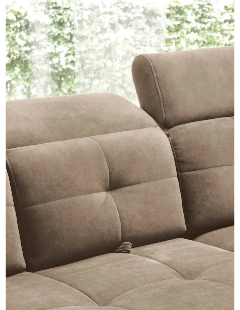 Divano ad angolo Beige 5 posti angolo destro chaise longue comfort INFERNO