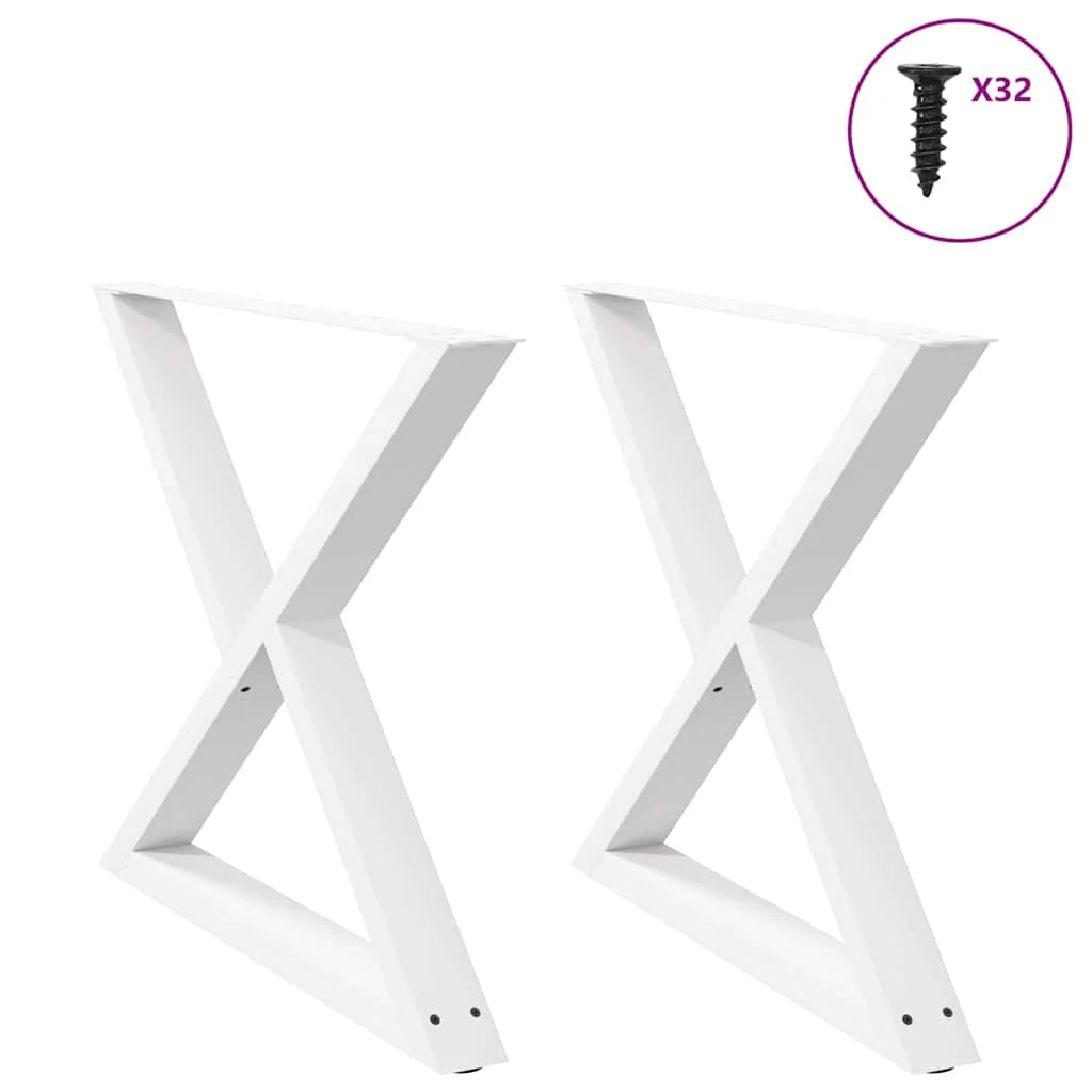 Set di 2 gambe regolabili per tavolo da pranzo moderno 90 x 72 cm in acciaio bianco 02_0057018