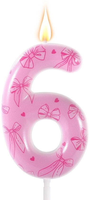 Candela numerata a 6 cifre - Striscia di candela per torta - Decorazione per torta - Topper per torta - Candelabro per compleanni - Compleanno - Tema principesca per feste - Candelabro di alta qualità