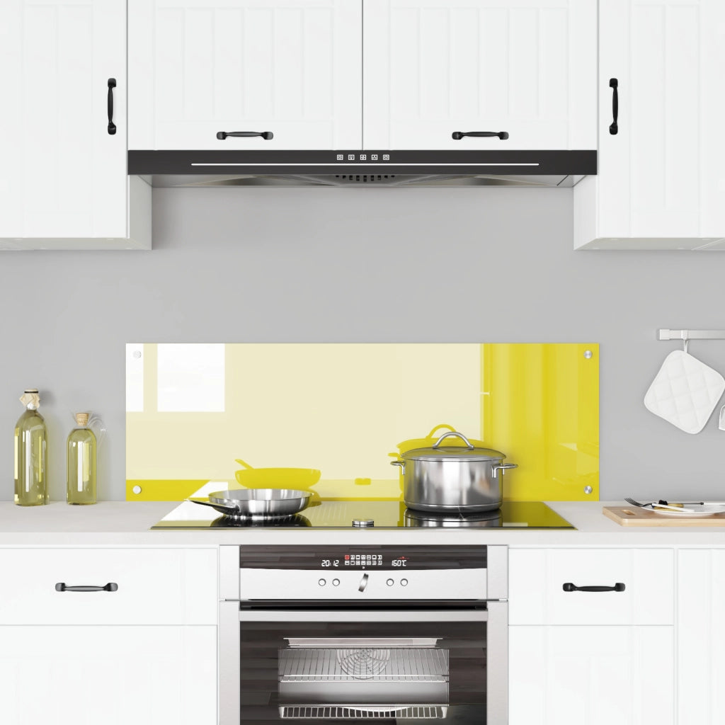 Schienale da cucina  Giallo 120x40x0,6 cm in vetro temperato