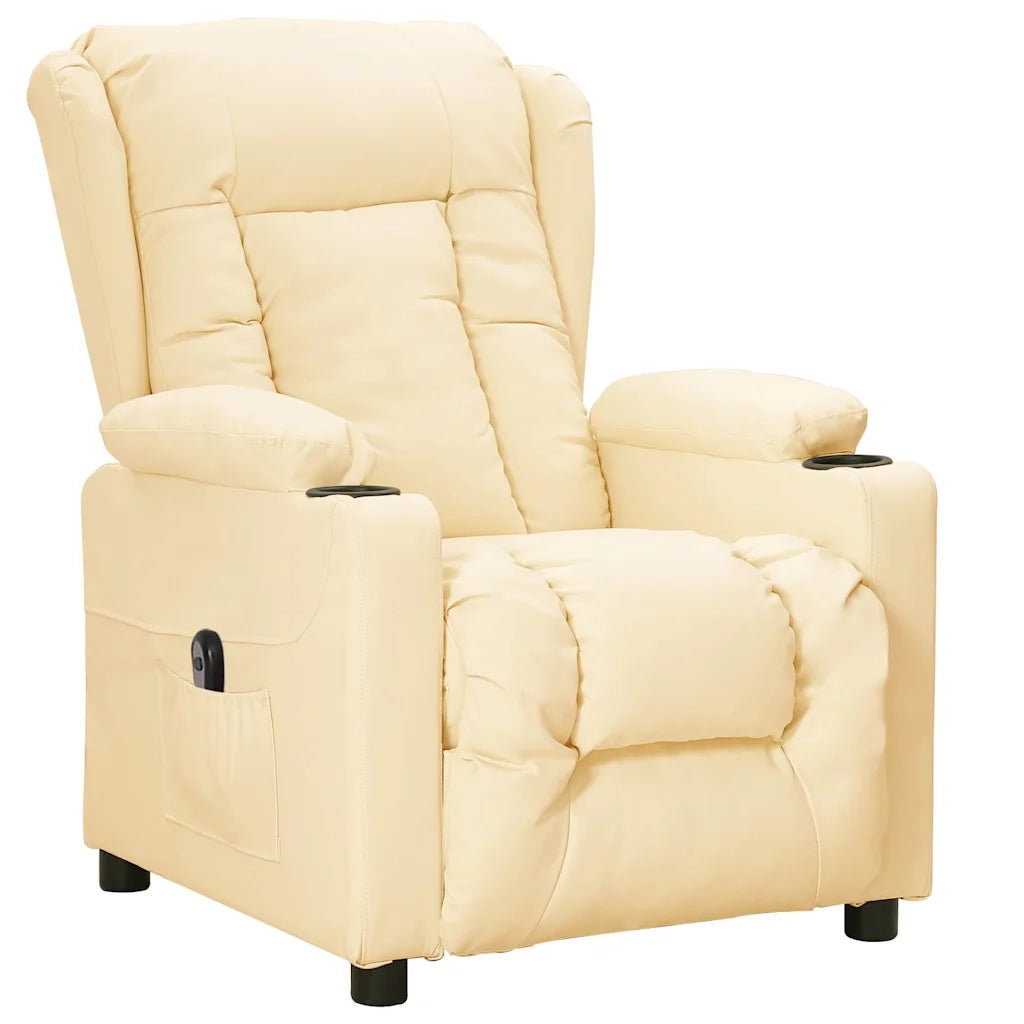 Divano Sedia-Poltrona Reclinabile Elettrica Crema in Similpelle 890804