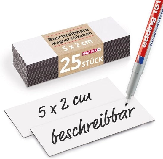Strisce magnetiche 100 pezzi 10 x 5 cm Descrivibili per etichettatura, riutilizzabili, tagliabili, cancellabili, etichette magnetiche, adesivi, cartoncini magnetici per whiteboard, Kanban, Scrum I mag154