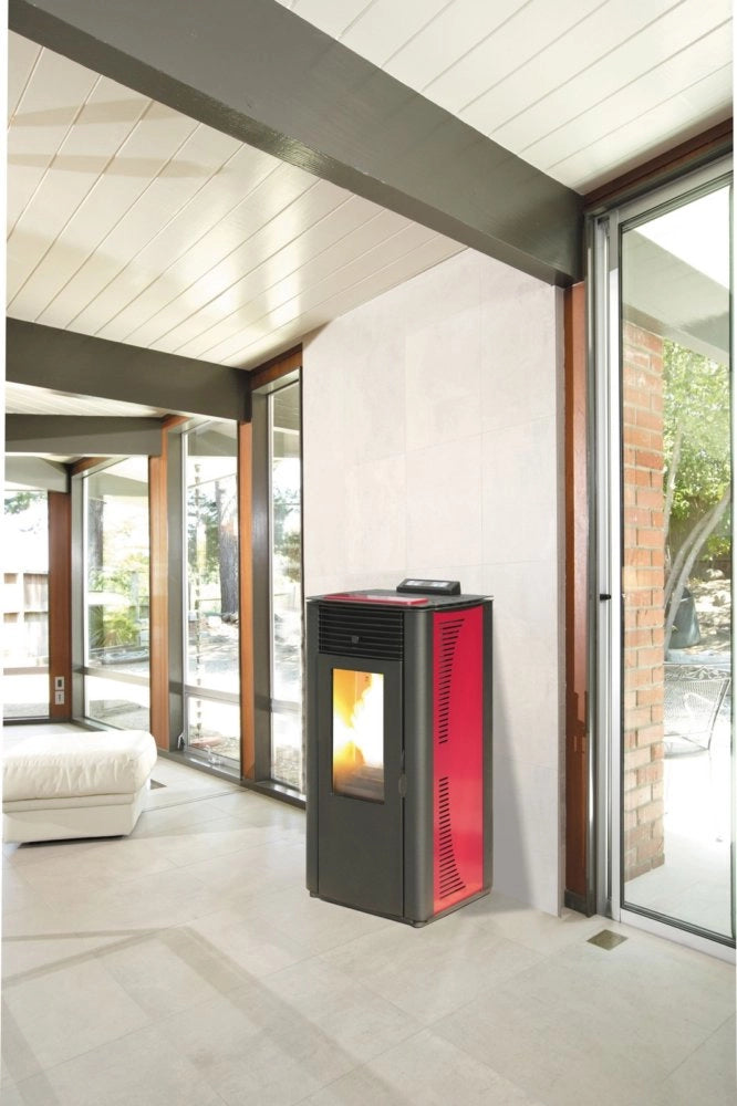 1pz stufa pellet 14 kw king 14 idro bordeaux cod:ferx.17367
