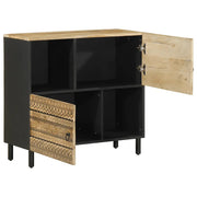Credenza | Madia | Buffet da pranzo | Armadio da pranzo 80x33,5x75 cm in Legno Massello di Mango Grezzo