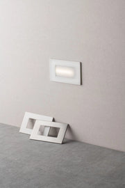 Faretto Segnapasso LED 3W Incasso 350LM Scatola 503 3 in 1 Luce Calda Fredda Naturale CCT Doppia Placca Bianca Nikel IP65
