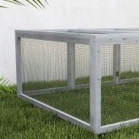 Gabbia per Piccoli Animali con Porta in Legno di Pino, 181x100x48 cm, Grigio