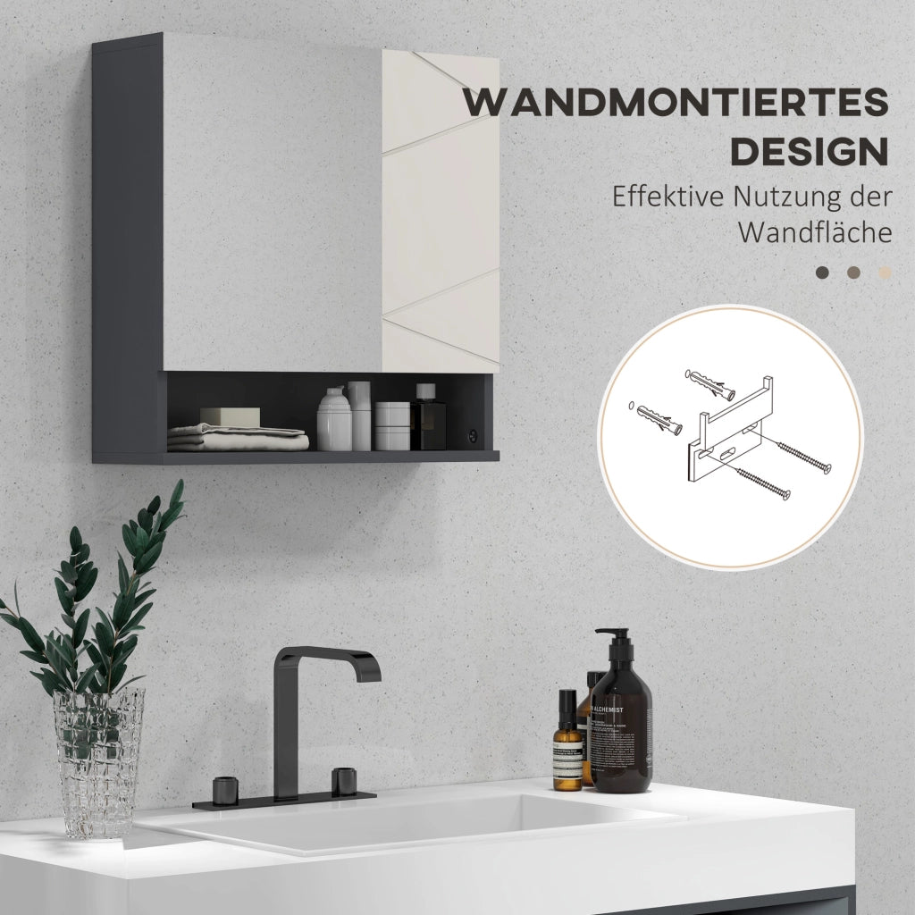Armadietto Bagno con Anta a Specchio e Ripiani Regolabili ¨C Zephmum ¨C Bianco 60x30x180