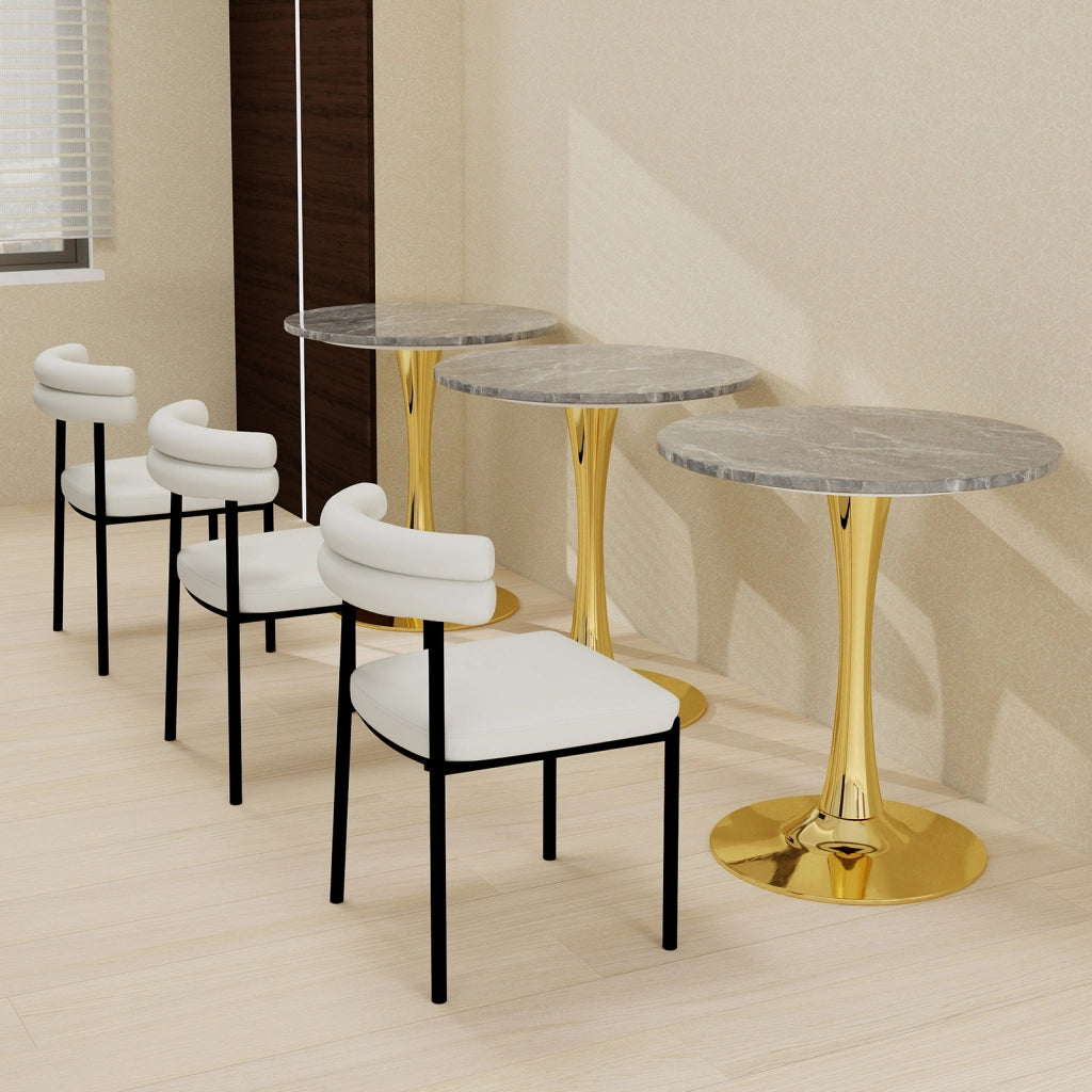 Tavolino da Caff¨¨ Rotondo ¨C MINIMAL ¨C Piano in Marmo Grigio, Design Moderno, 70 cm