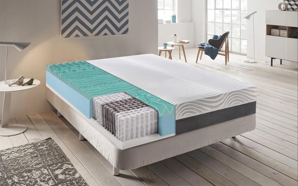 Materasso Singolo 90x190 a molle insachettate e Memory Foam 9 Zone Differenziate  Rivestimento sfoderabile