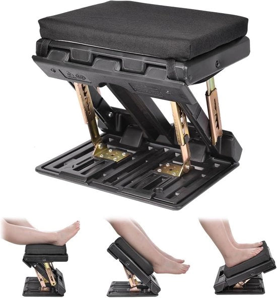 Sostegno ergonomico per piedi regolabile con massaggi per ufficio e casa - Sedia per piedi regolabile a sedia alta (Antracite)