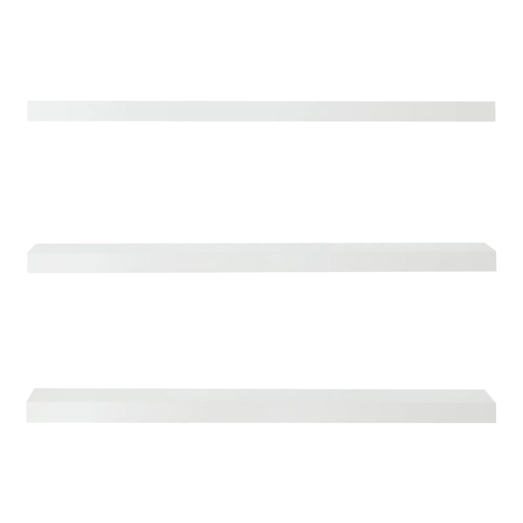 Set di 3 mensole da parete moderno mobile contenitore 80 x 20 x 4 cm bianco 03_0009781