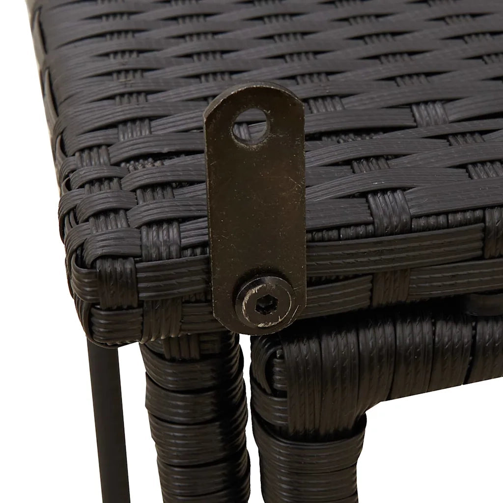 Tavolo da Giardino | Tavolino da esterno Pieghevole Nero 90x51x75 cm in Polyrattan