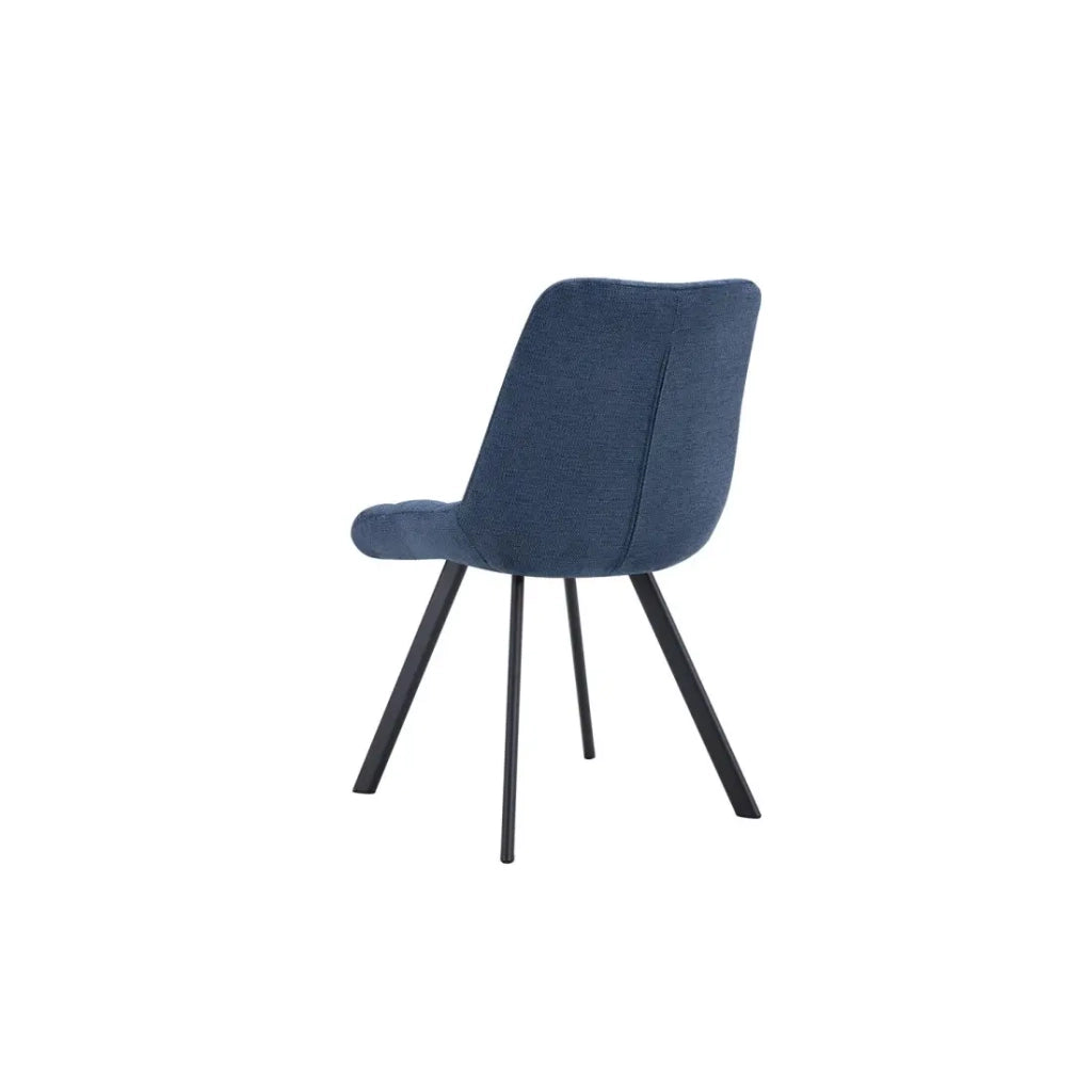 Set di 2 sedie VELMA - Tessuto blu oceano - Piedi in metallo - Design moderno - Eleganza rinfrescante