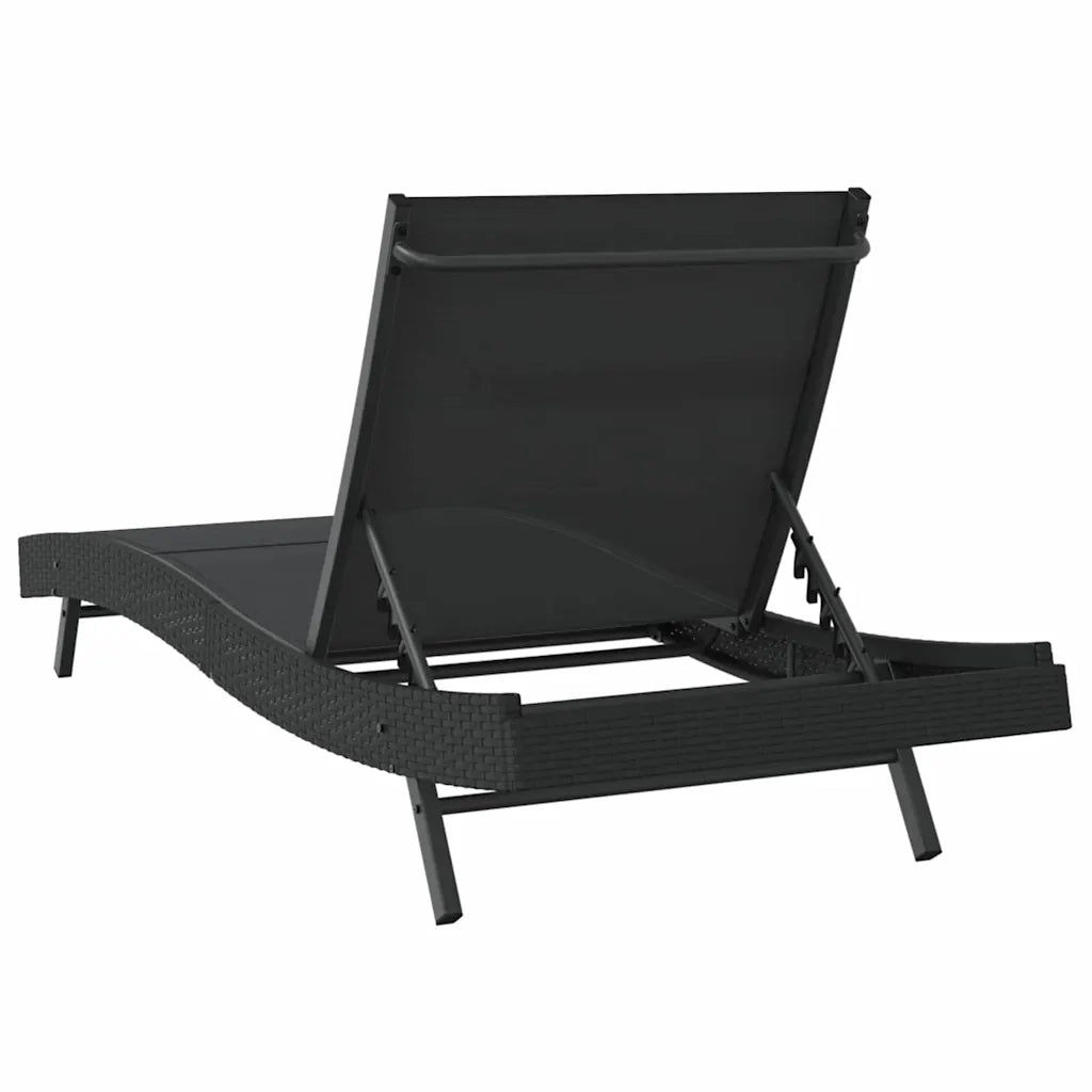 Lettino da sole Nero 197 x 70 x 82 cm polyrattan 42009977
