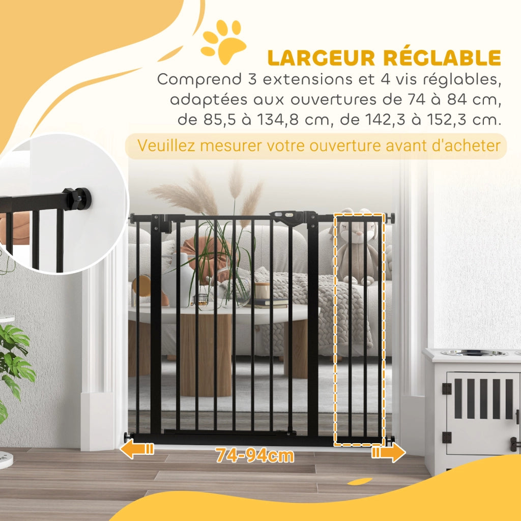 Cancelletto di sicurezza per animali ¨C Xylo ¨C chiusura automatica doppio blocco senza forare nero