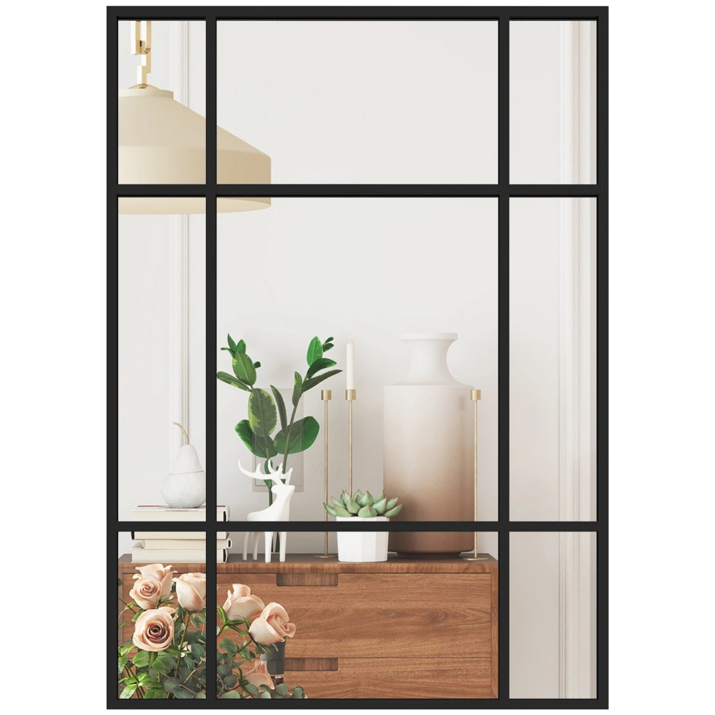 Specchio da Parete Rettangolare ¨C Xylo ¨C Cornice Metallo Nero 70x50 cm