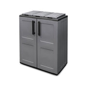 Contenitore per Rifiuti Artan, Pattumiera Capacità 210 (70 per Sacco) Made in Italy, 68x37x84h cm Grigio
