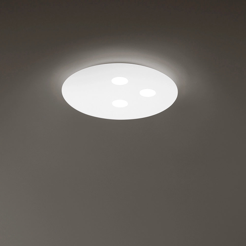 Plafoniera Contemporanea Random Alluminio Bianco Acrilico Led 27+21W 3000K