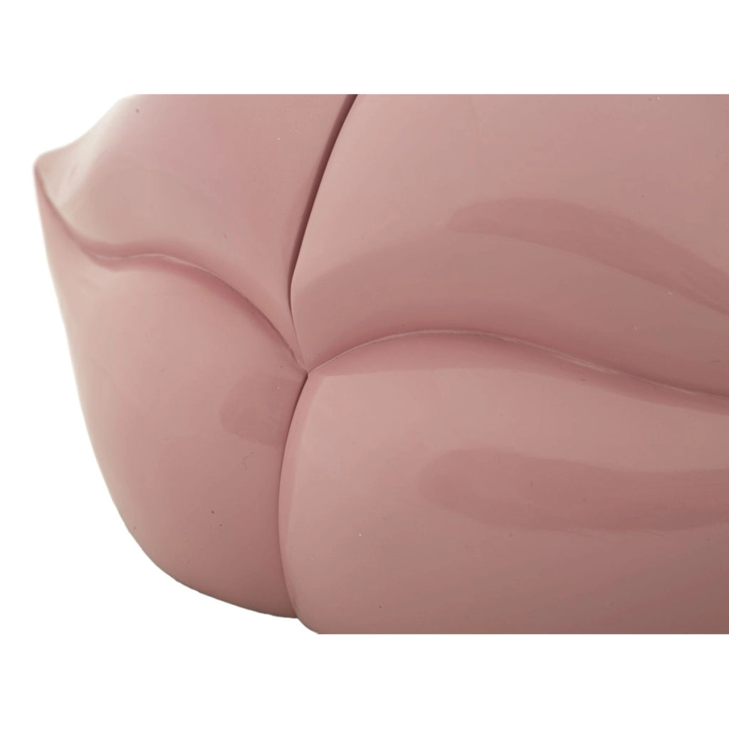 Scultura Bocca, Rosa, Poliresina, 27x9x13 cm