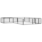 Recinto per cani 12 pannelli 100 x 50 cm acciaio verniciato a polvere nero 02_0043602