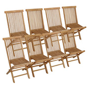 Set di 8 sedie da giardino in teak LOMBOK
