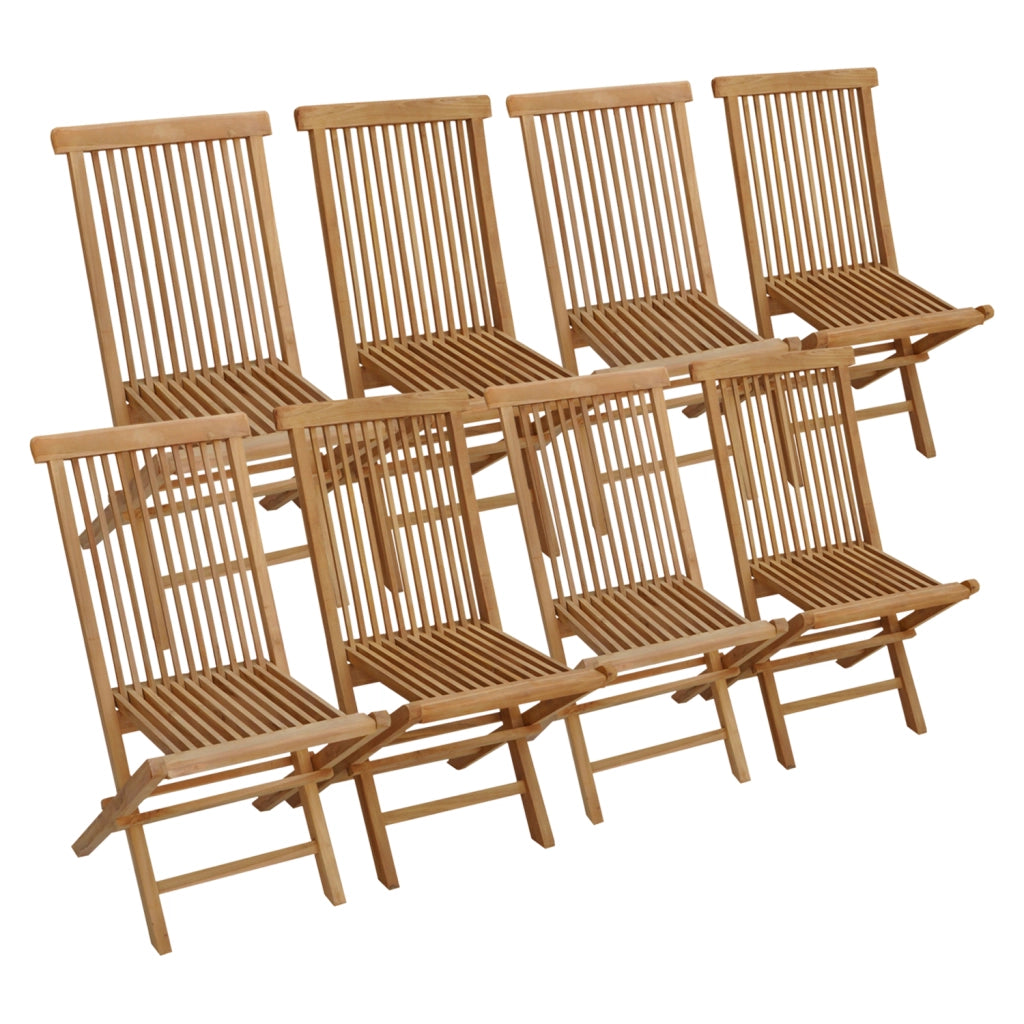 Set di 8 sedie da giardino in teak LOMBOK