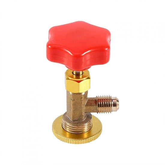 Dispensatore di gas refrigerante in alluminio con connettori - Flessiera per R134a - Strumento per l'aria condizionata dell'auto - Cavo interno - Realizzato con materiali pesanti - Progettato per la durata - Dispensatore di gas refrigerante