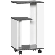 Comodino con Cassetti e Ruote ¨C Zephmum ¨C Grigio/Bianco 35x29.5x65.5 cm