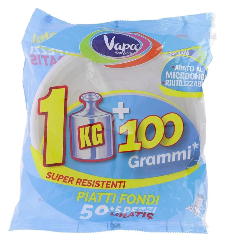 MAURY'S PIATTI FONDI 1,1KG 55 PEZZI RIUTILIZZABILI