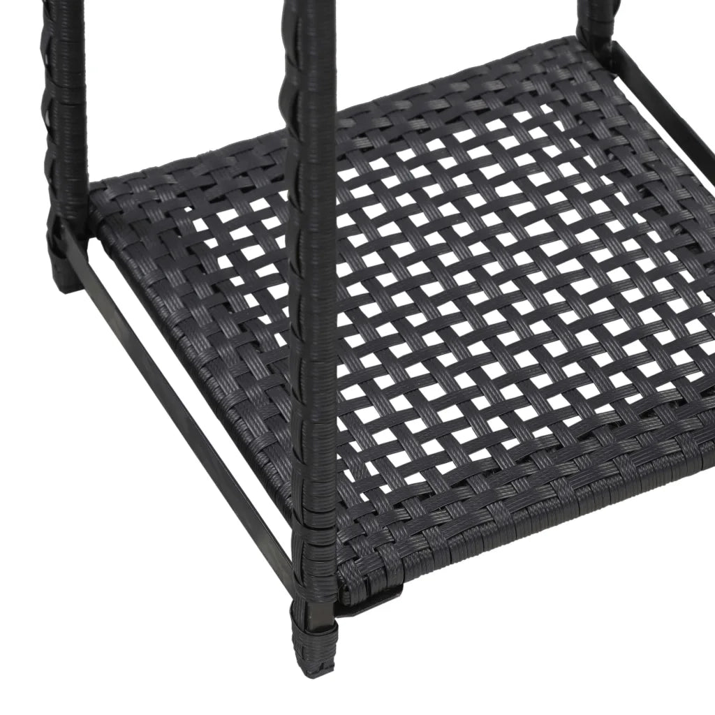 Scaffale Nero 30x30x120 cm in Polyrattan 46974