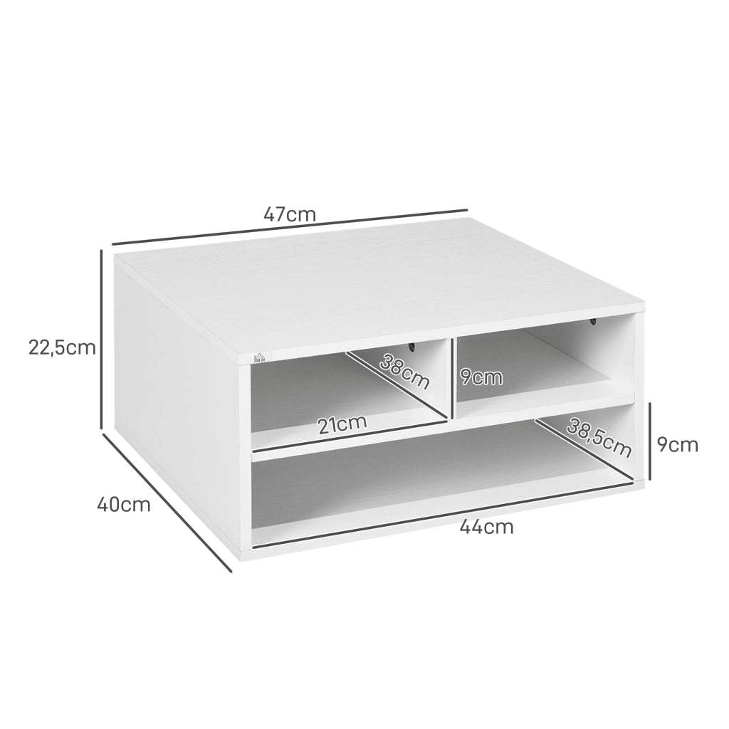 Scrivania con organizzatore e supporto stampante ¨C zephmum ¨C bianco 47x40x22,5 cm