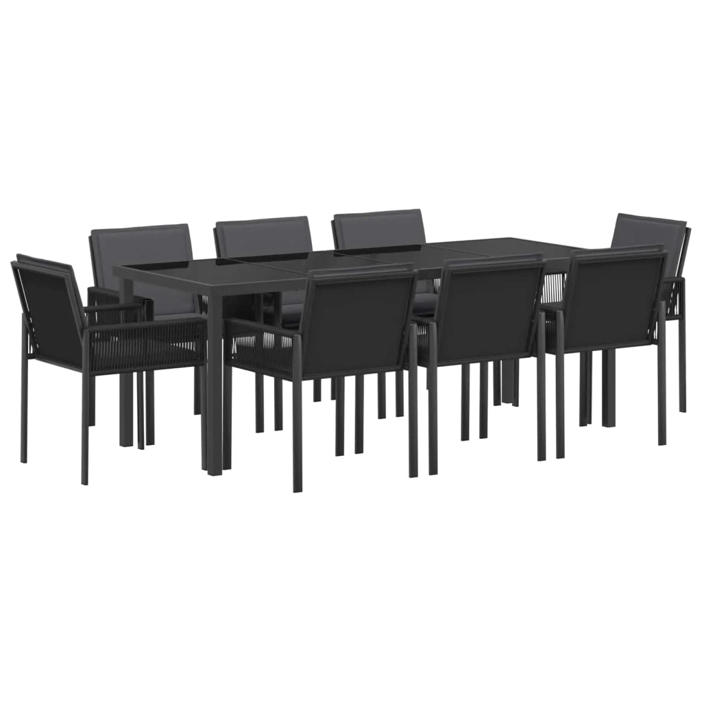 Set da Pranzo per Giardino 25 pz Nero polyrattan 3422841