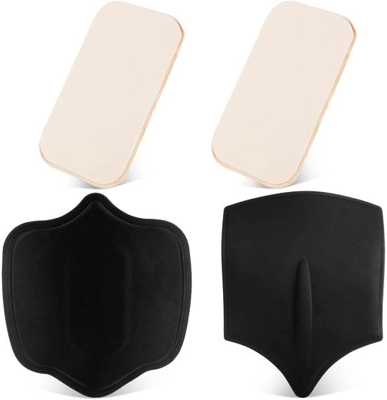 Pannello di Spugna a Forma di Abdomine - 4 Pezzi - Nero - Accessorio per Dimagrimento - Adatto per Adulti - Materiale Soffice e Comodo
