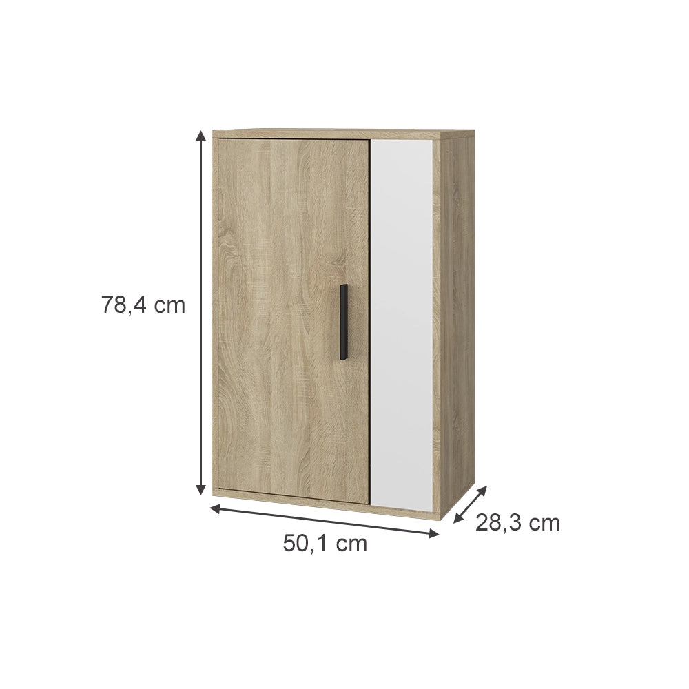 Vicco Scaffale a muro Sonoma/Bianco 50.1 x 78.4 cm con 2 scomparti