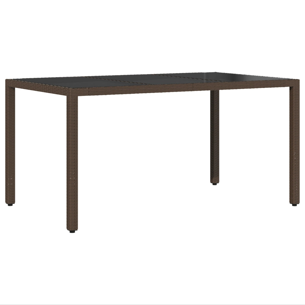 Set da Pranzo da Giardino 7 Pezzi con Cuscini in Rattan Sintetico Marrone