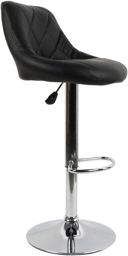 Sgabello da Bar, Regolabile in Altezza Sgabello Alto con Schienale per Cucina Bar (Nero, 2pcs)