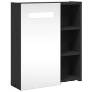 Armadietto Bagno | Armadio da bagno con Specchio e LED Nero 45x13x52 cm
