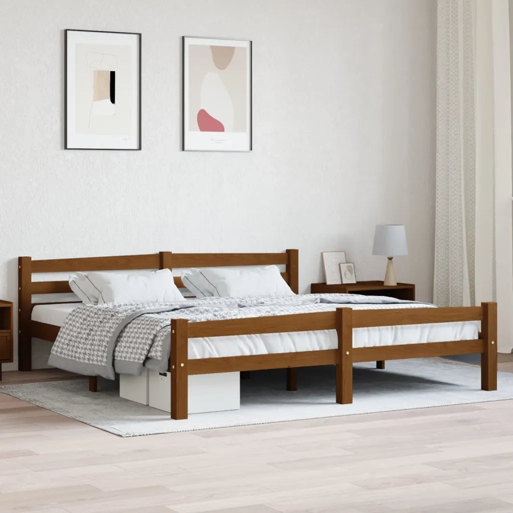 Giroletto senza Materasso Ambrato 180x200 cm in Legno di Pino