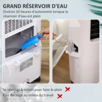 Ventilaore Portatile Mobile 3 in 1 con Oscillazione, 3 Velocità, Telecomando, Timer 8H, Bianco