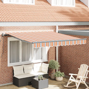 Ombrellone Retrattile Automatico a Strisce Multicolore 300x250 cm