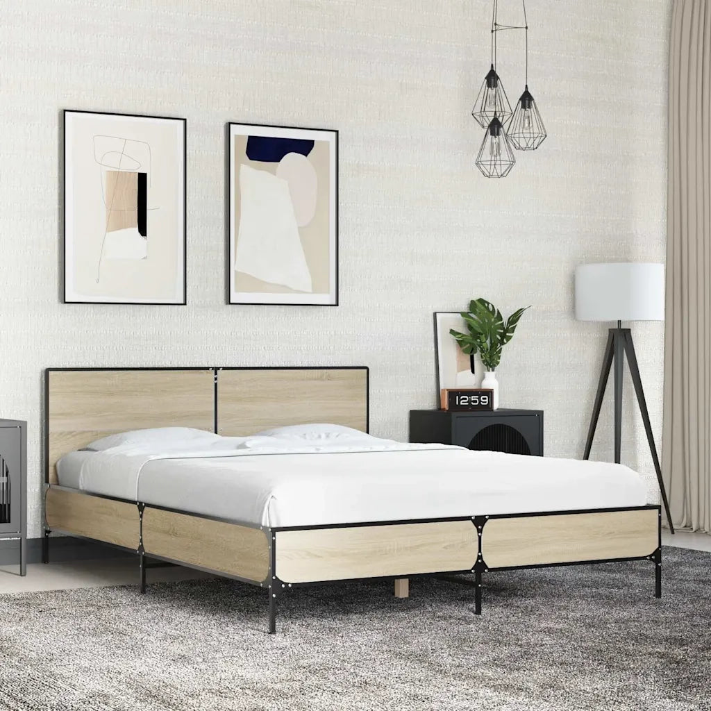 Giroletto Rovere Sonoma 140x190 cm in Legno Multistrato Metallo 3280033