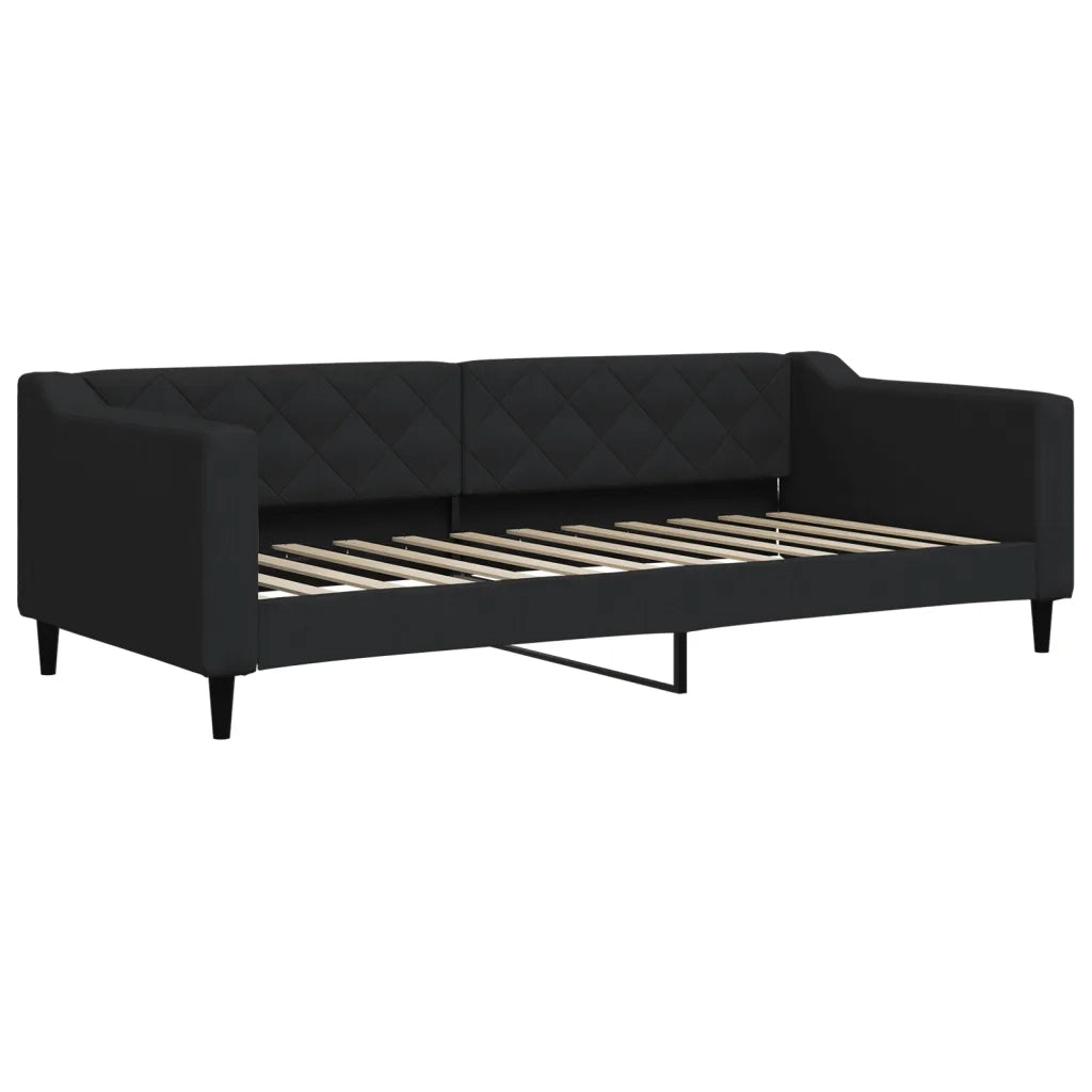 Divano Letto Estraibile con Cassetti Nero 90x200 cm in Tessuto 3197464