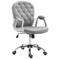 Sedia da Ufficio in Stile contemporaneo con Altezza Regolabile e Ruote Girevoli, 60x61x95105 cm, Grigia