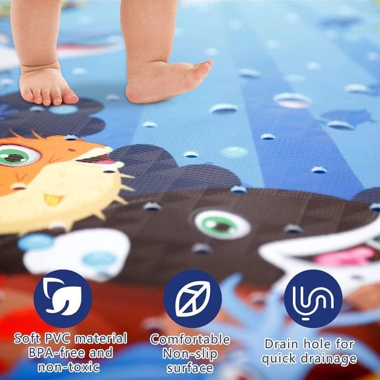 Mat di sicurezza per bambini 53 x 53 cm - BPA libero - PVC - Mat di sicurezza con grilletti - Lavabile in lavatrice