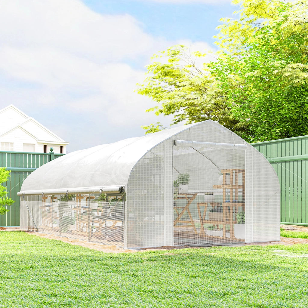 Serra Tunnel 6x3x2 m ¨C zephmum ¨C Bianco con Malla Anti UV