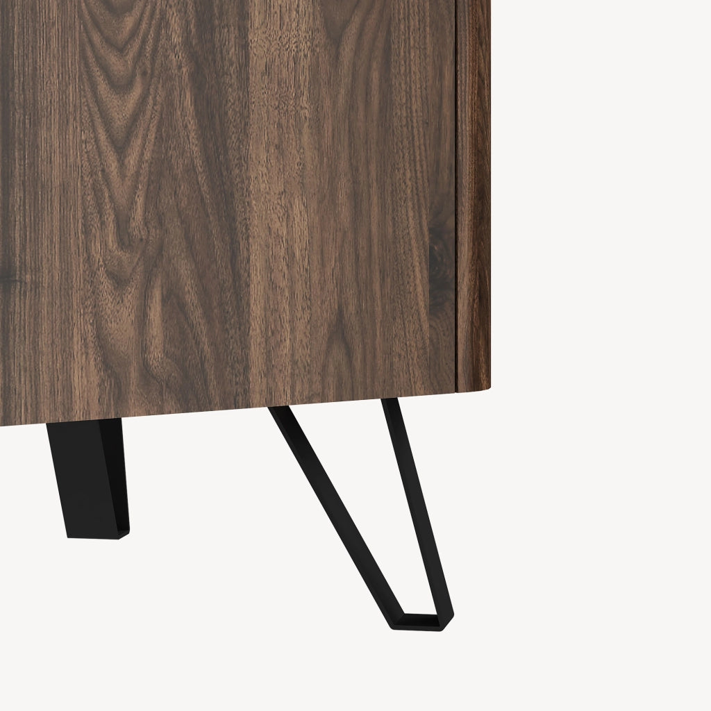 Tavolino da Salotto Trorlon con 2 Cassetti 100x50x40 cm - Effetto Noce/Travertino [en.casa]