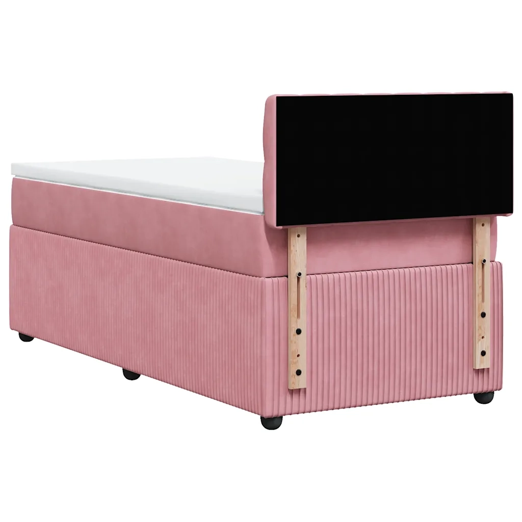 Giroletto a Molle con Materasso Rosa 90x200 cm in Velluto 3289949