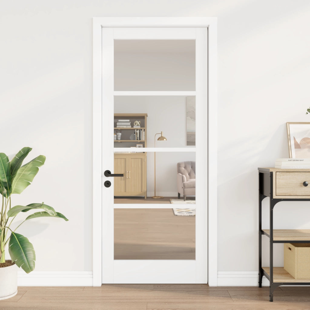 Porta interna con vetro "ORKDAL" Bianco 83x202x4 cm