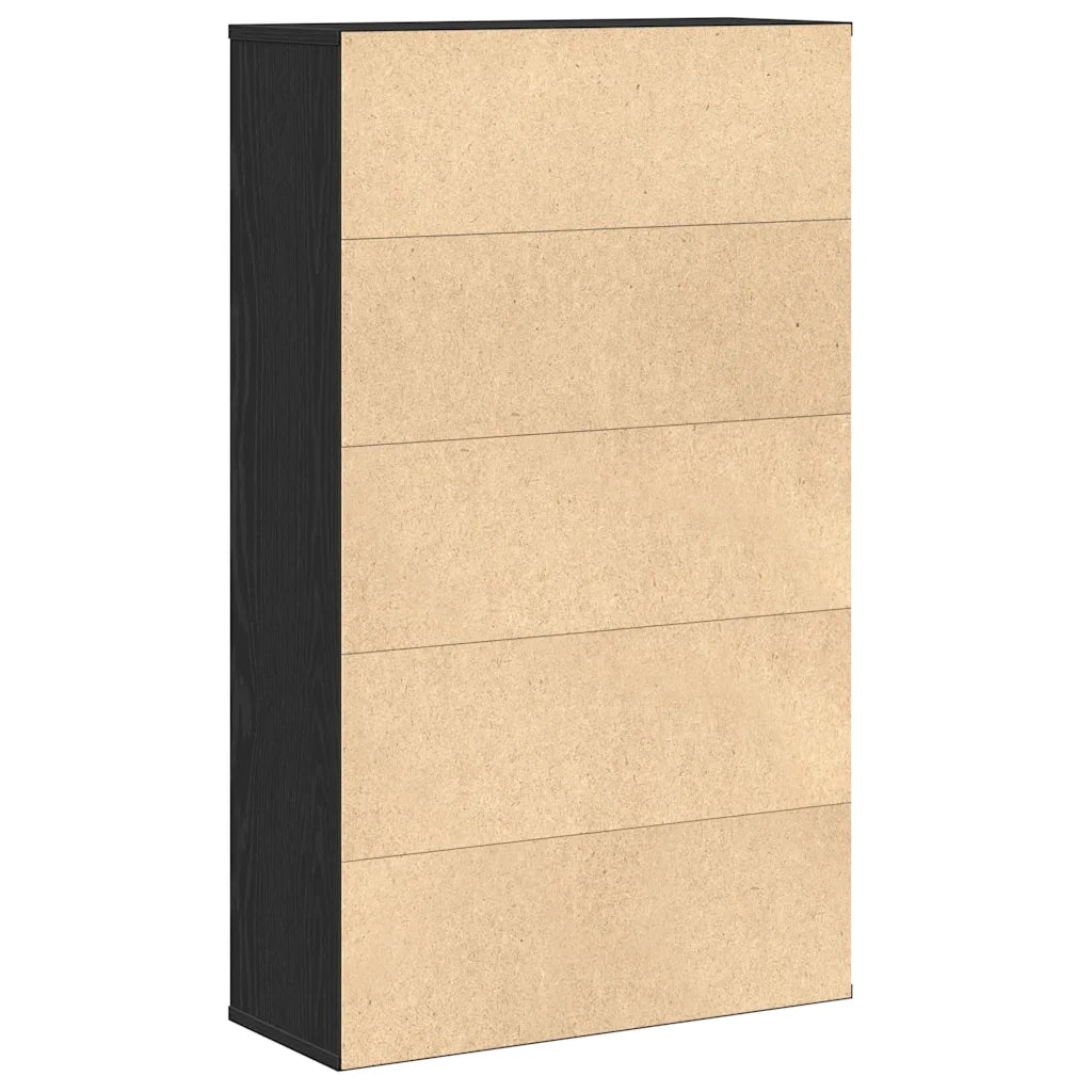 vidaXL Libreria Rovere Nero 60x24x101,5 cm in Legno Multistrato